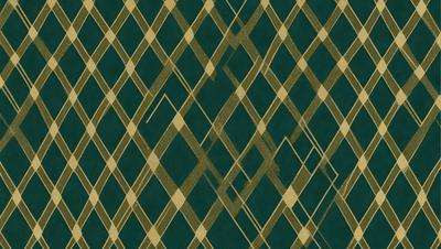 The primary subject of the image is a green and gold checkered pattern. The setting is a green background, and the visual style appears to be a pattern or texture. The dominant colors are green and gold, creating a warm and inviting atmosphere.